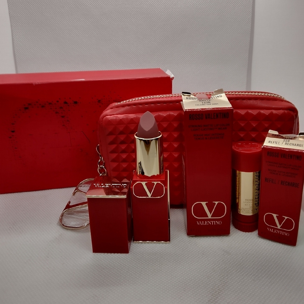 Valentino Red Lipstick Collection with Quilted Pouch